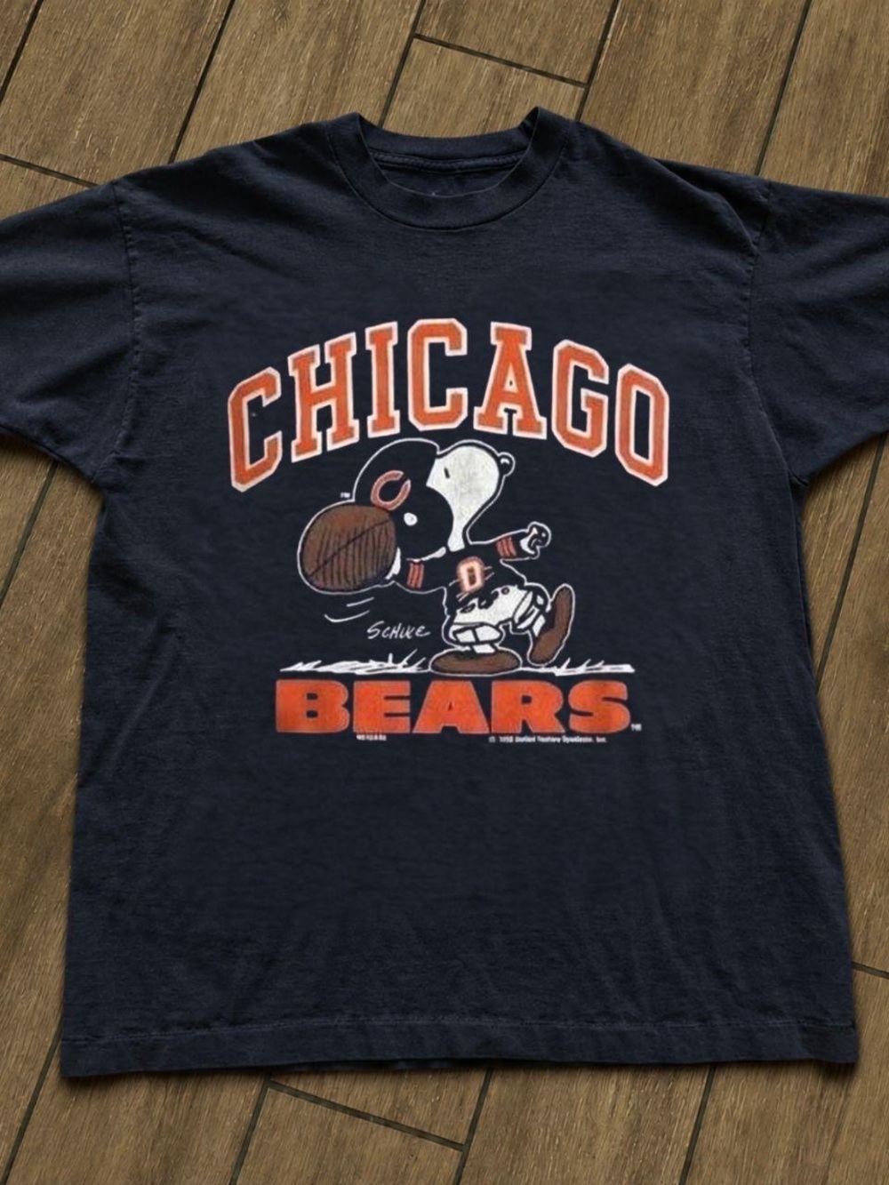 Gildan Black Chicago Bears Vintage Graphic Tee with Orange & White Print